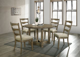 Light Brown Oak Round 5-Piece Dining Room Set - Omega Lifestyles
