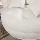 Modern Circular Chenille Fabric Sleeper Chair With Pillows - Omega Lifestyles