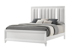 King Panel Bed With Upholstered Cushion LED Headboard - Omega Lifestyles