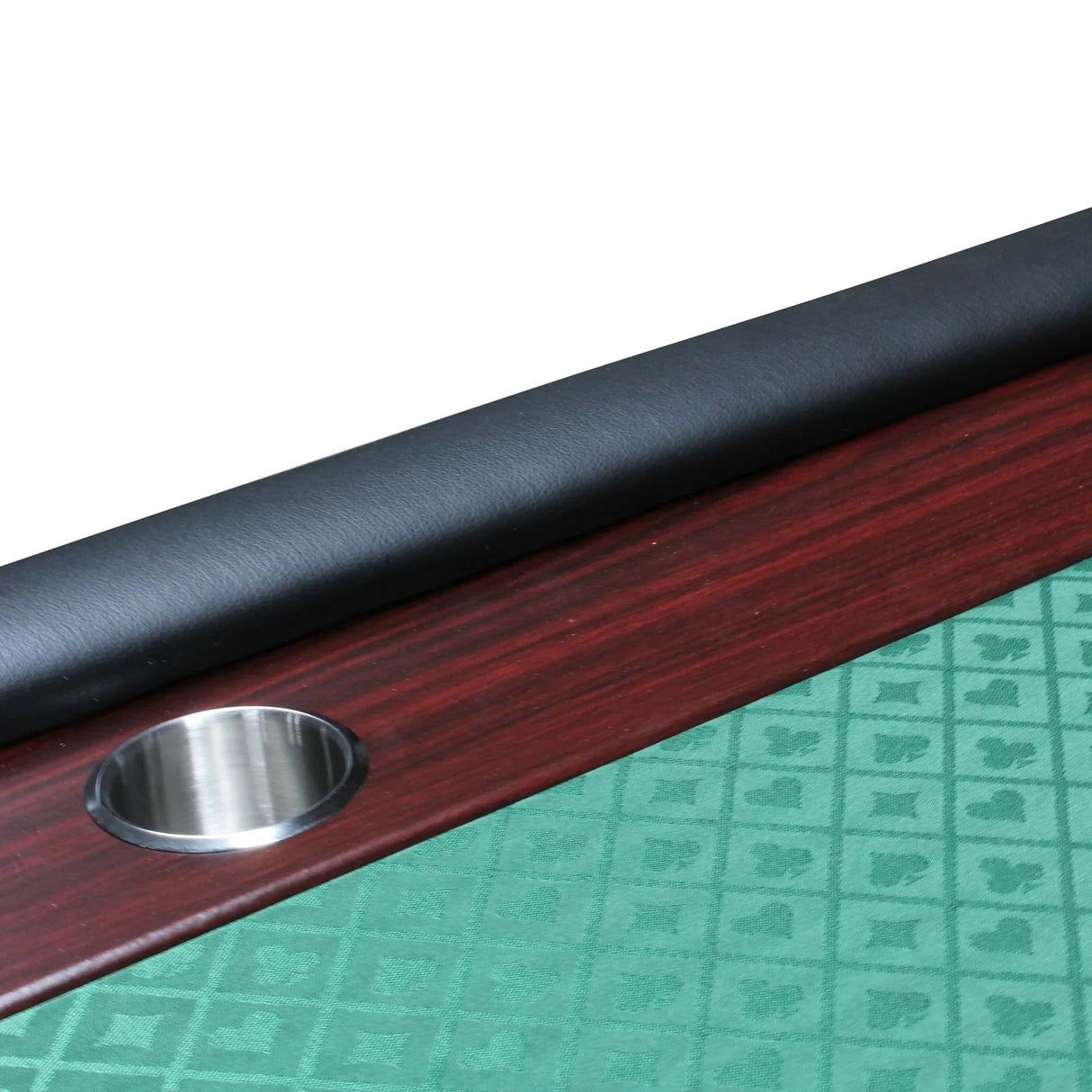 Foldable Modern Wood Racetrack Poker Table With Cup Holders - Omega Lifestyles