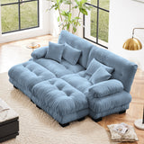 Chenille Upholstered Cloud Couch Sleeper Sofa With Ottomans