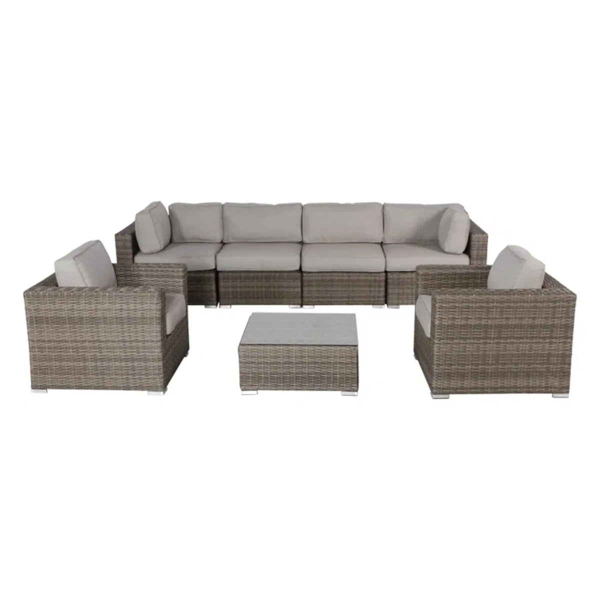 Fully Assembled 7-Piece 6-Seater Patio Wicker Sofa Set - Omega Lifestyles