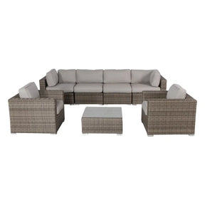 Fully Assembled 7-Piece 6-Seater Patio Wicker Sofa Set - Omega Lifestyles