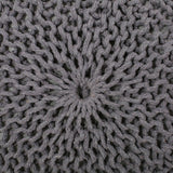 Modern Handmade Knit Cotton Round Pouf 20-Inch - Omega Lifestyles