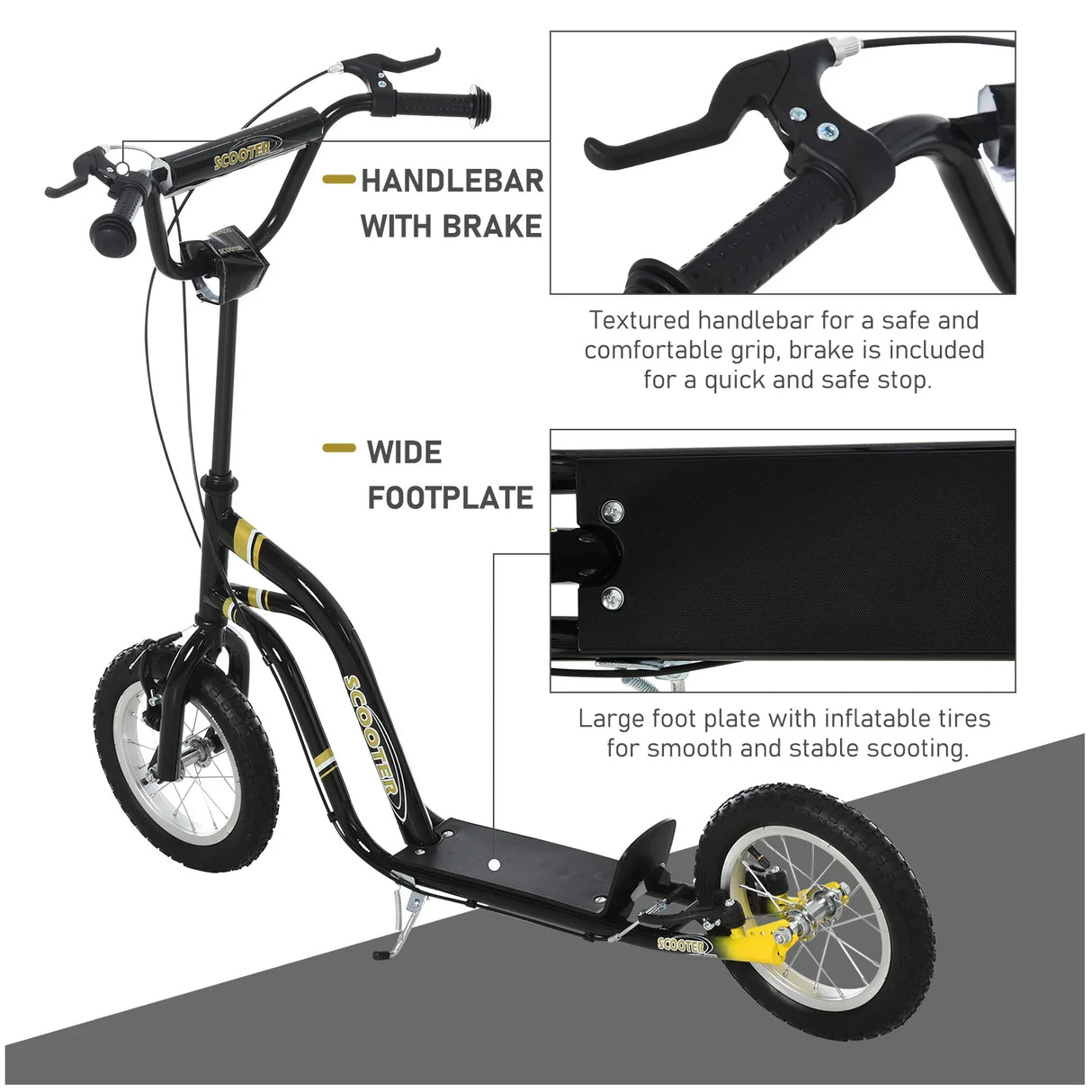 Youth Adjustable Height Dual Brake 12-Inch Scooter For Kids - Omega Lifestyles