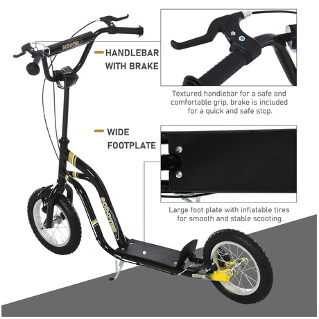 Youth Adjustable Height Dual Brake 12-Inch Scooter For Kids - Omega Lifestyles