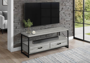 48-Inch Grey Laminate TV Stand With Storage Drawers - Omega Lifestyles