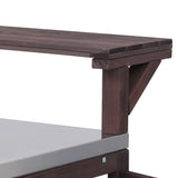 Outdoor Kitchen Island Solid Fir Wood Raised Shelf Cart - Omega Lifestyles