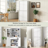 Modern Curved Design Kitchen Pantry Cabinet With Drawer - Omega Lifestyles