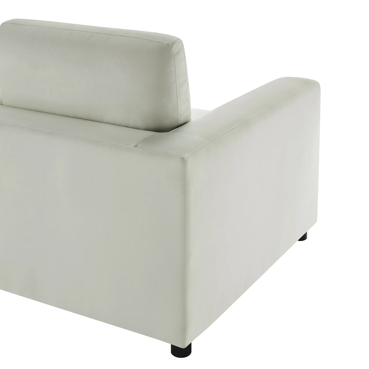 Plush Ivory Polyester Modern Corner Wedge Chair - Omega Lifestyles