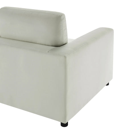 Plush Ivory Polyester Modern Corner Wedge Chair - Omega Lifestyles