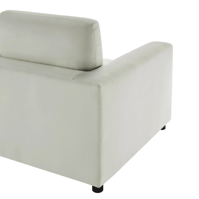 Plush Ivory Polyester Modern Corner Wedge Chair - Omega Lifestyles