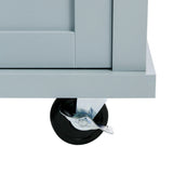 Kitchen Cart With Rubber Wood Drop-Leaf Countertop Storage Island - Omega Lifestyles