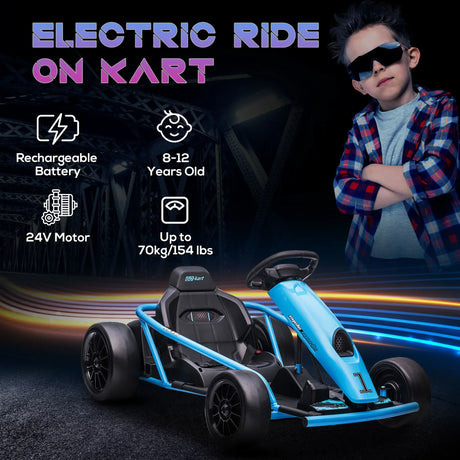 Electric Kids Drift Go Kart With Safety Belt And Music - Omega Lifestyles