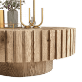 Modern Minimalist Round Wood MDF Coffee Table - Sleep Galleria