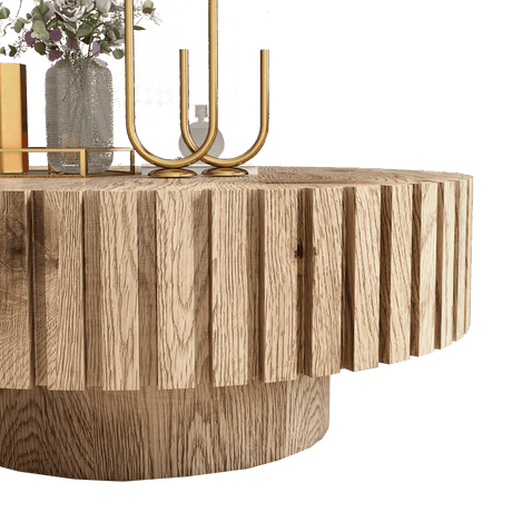 Modern Minimalist Round Wood MDF Coffee Table - Sleep Galleria