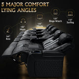 Ultra-Plush Genuine Leather Power Recliner With RGB Lighting - Omega Lifestyles