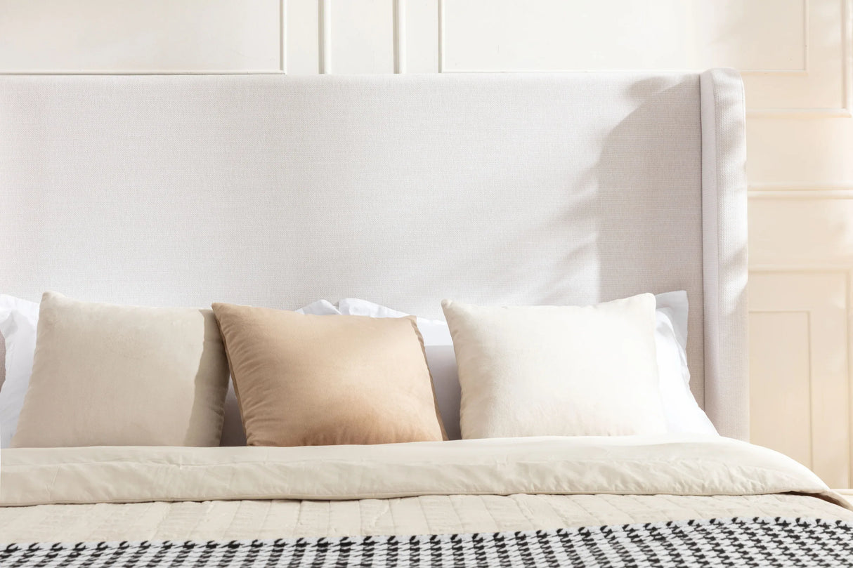 California King Contemporary Fabric Metal Upholstered Bed Frame - Omega Lifestyles