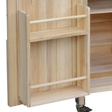 Farmhouse Solid Fir Wood Outdoor Kitchen Island Cart - Omega Lifestyles