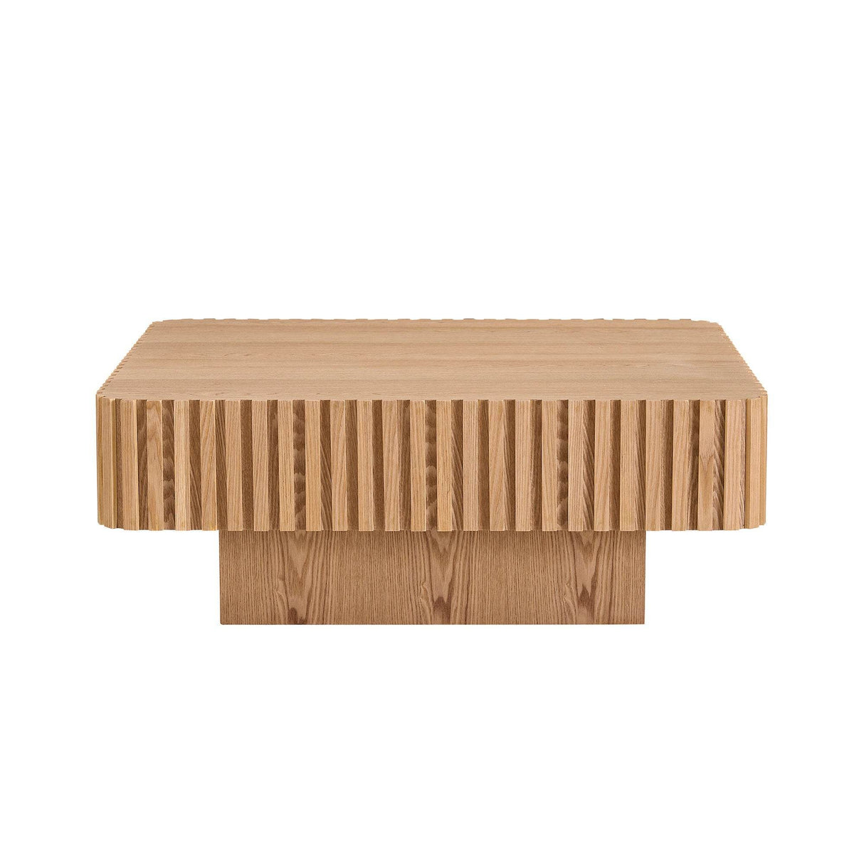Modern Square MDF Pedestal Coffee Table 35 Inch - Sleep Galleria