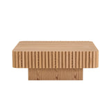 Modern Square MDF Pedestal Coffee Table 35 Inch - Sleep Galleria