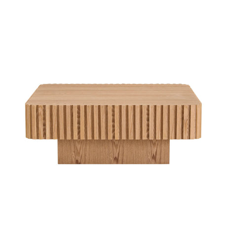 Modern Square MDF Pedestal Coffee Table 35 Inch - Sleep Galleria