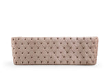 Naomi Velvet Button Tufted Firm Sofa With Gold Accents - Omega Lifestyles