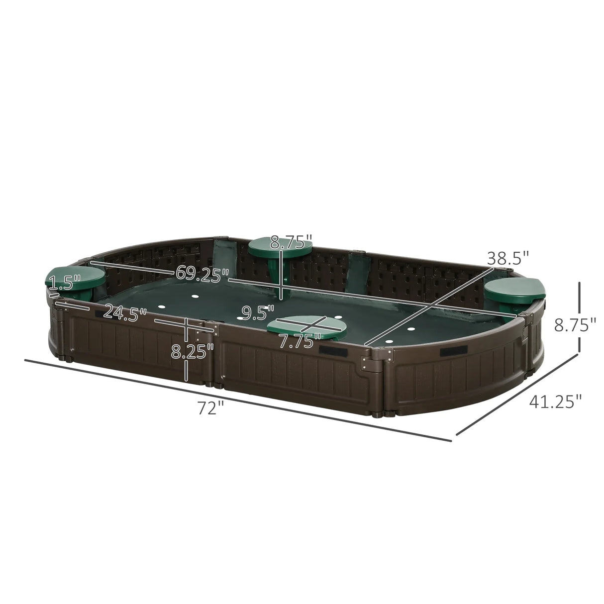 Kids Outdoor HDPE Sandbox With Cover and Seating - Omega Lifestyles