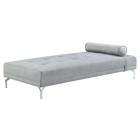 Gray Melange Velvet Plush Sofa Bed With Pillow - Omega Lifestyles