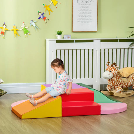 Set of 6 Soft Multicolor Foam Climbing Blocks for Toddlers - Omega Lifestyles