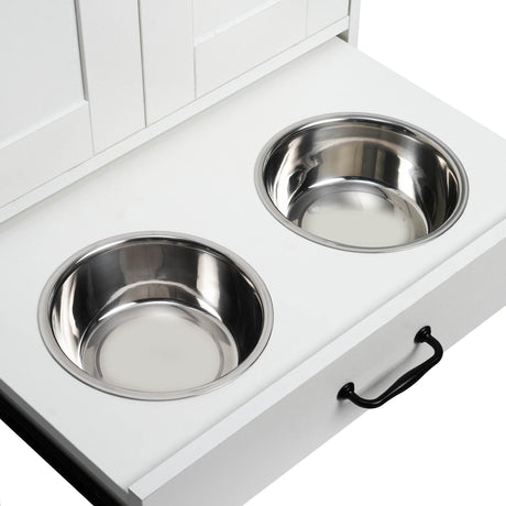 Hidden Pull-Out Dog Feeding Station With Bowls - Sleep Galleria