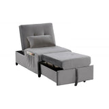 Velvet Adjustable Sleeper Lounge Chaise With Pillow - Omega Lifestyles
