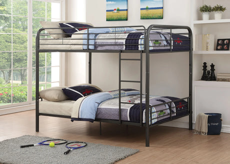 Gunmetal Full Over Full Metal Bunk Bed Frame - Omega Lifestyles