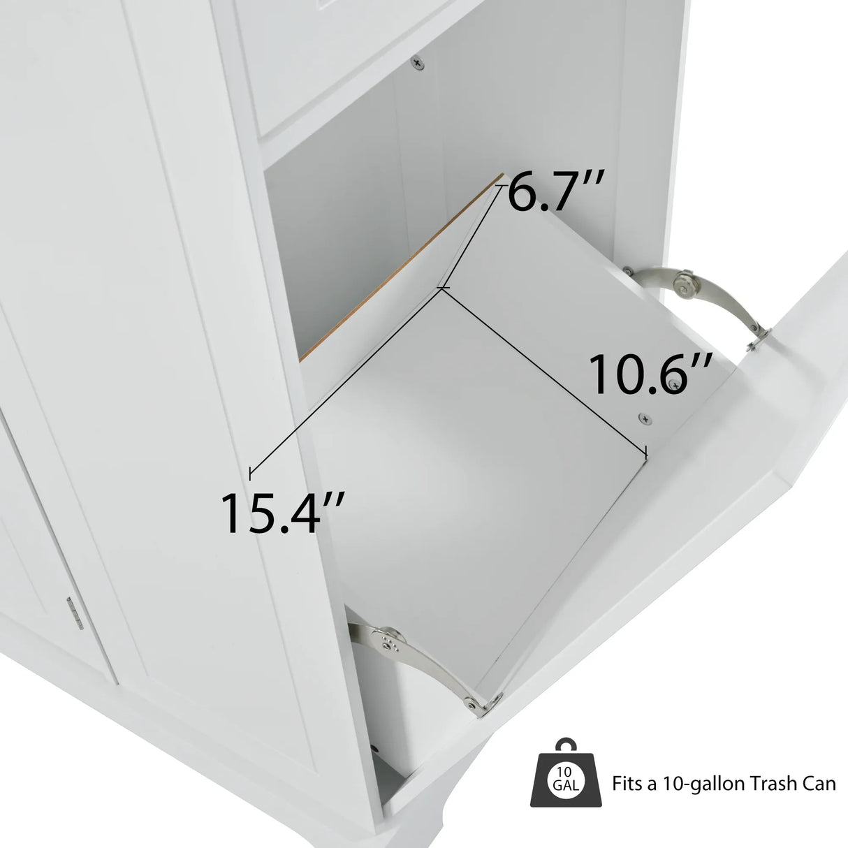Fluted Rubber Wood Kitchen Island With Tilt-Out Trash Can - Omega Lifestyles