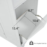 Fluted Rubber Wood Kitchen Island With Tilt-Out Trash Can - Omega Lifestyles