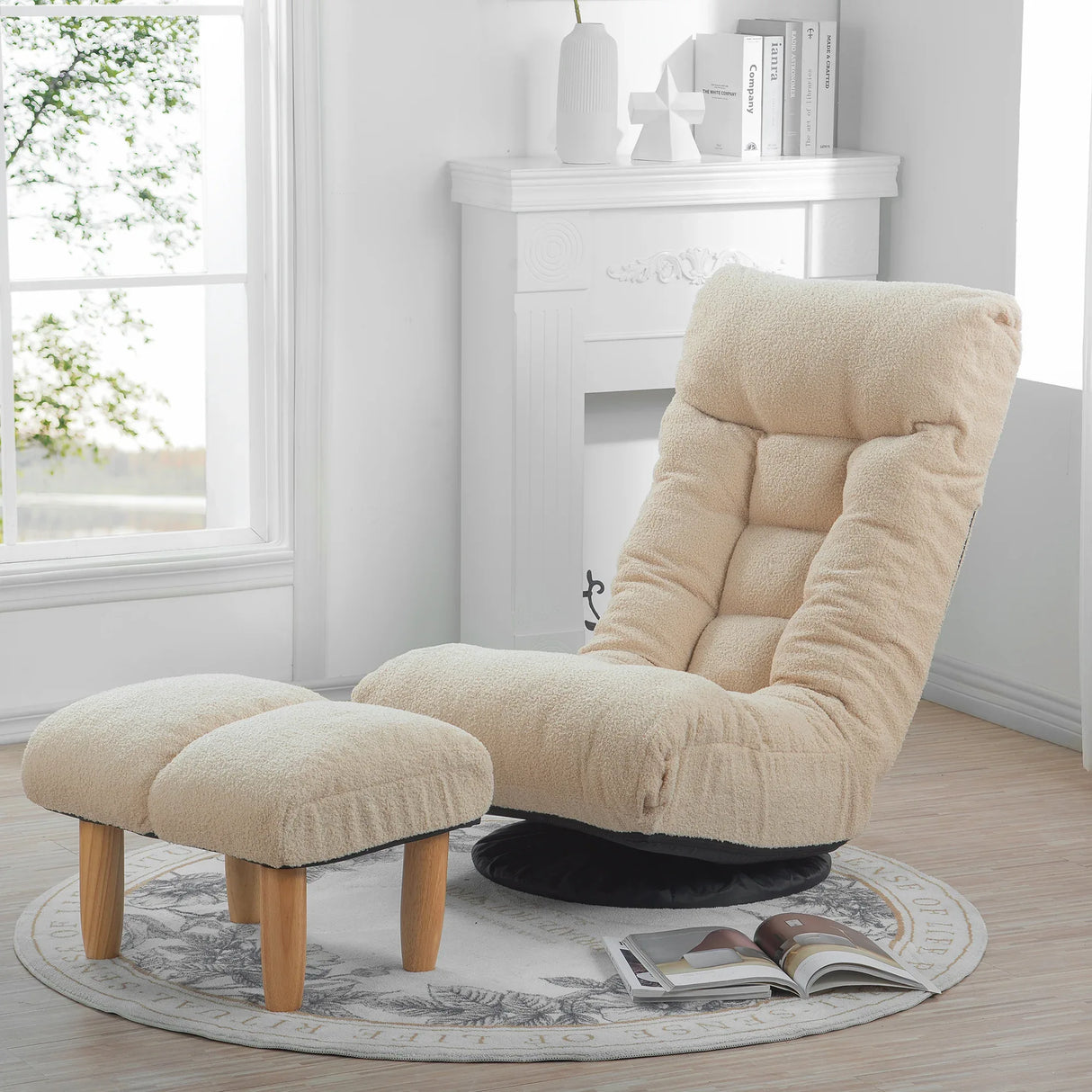 Adjustable Japanese Style Reclining Cotton Sofa Chair - Omega Lifestyles