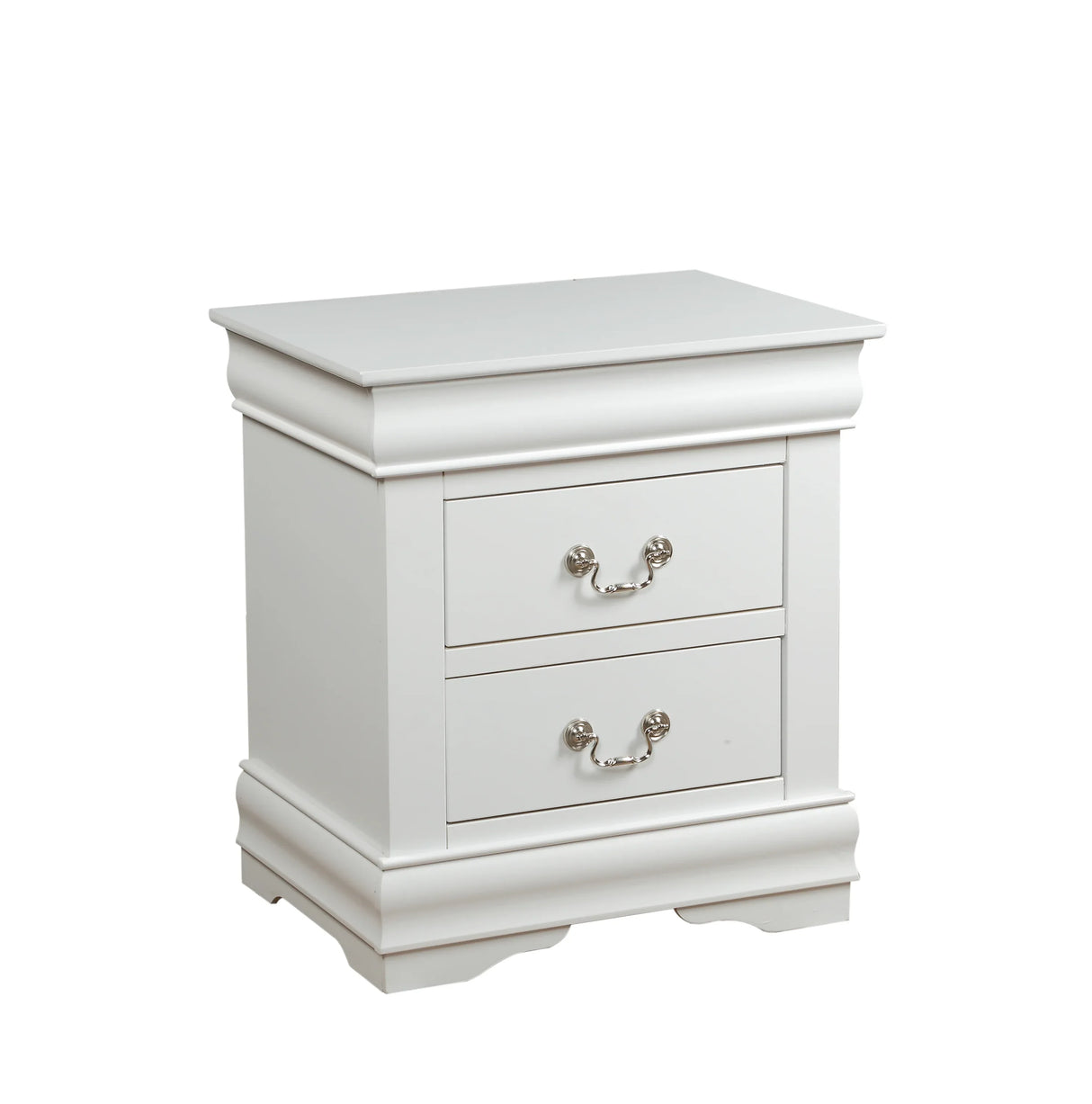 White Synthetic Wood Nightstand With Storage Drawers - Omega Lifestyles