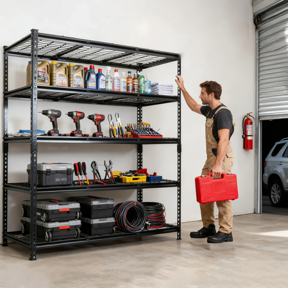 Heavy-Duty Adjustable Steel 5-Tier Storage Shelving Unit - Omega Lifestyles
