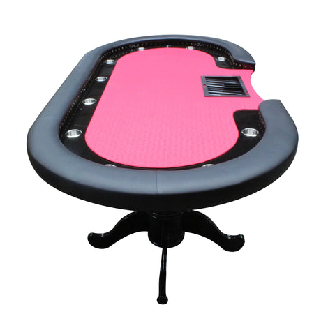 Premium 96-Inch Oval Poker Table With Cup Holders - Omega Lifestyles