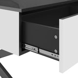 Rectangular Mirrored Coffee Table With Metal Base Storage - Omega Lifestyles