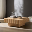 Modern Square MDF Pedestal Coffee Table 35 Inch - Sleep Galleria