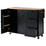 Farmhouse Kitchen Island Cart With Power Outlet - Omega Lifestyles