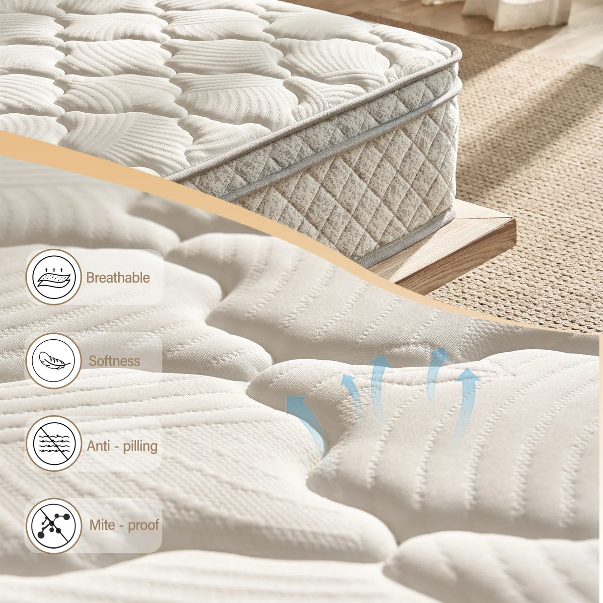 King Medium Firm 12-Inch Hybrid Memory Foam Mattress - Omega Lifestyles