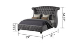 Crystal Tufted Upholstered Velvet Full Size Bed Frame - Omega Lifestyles