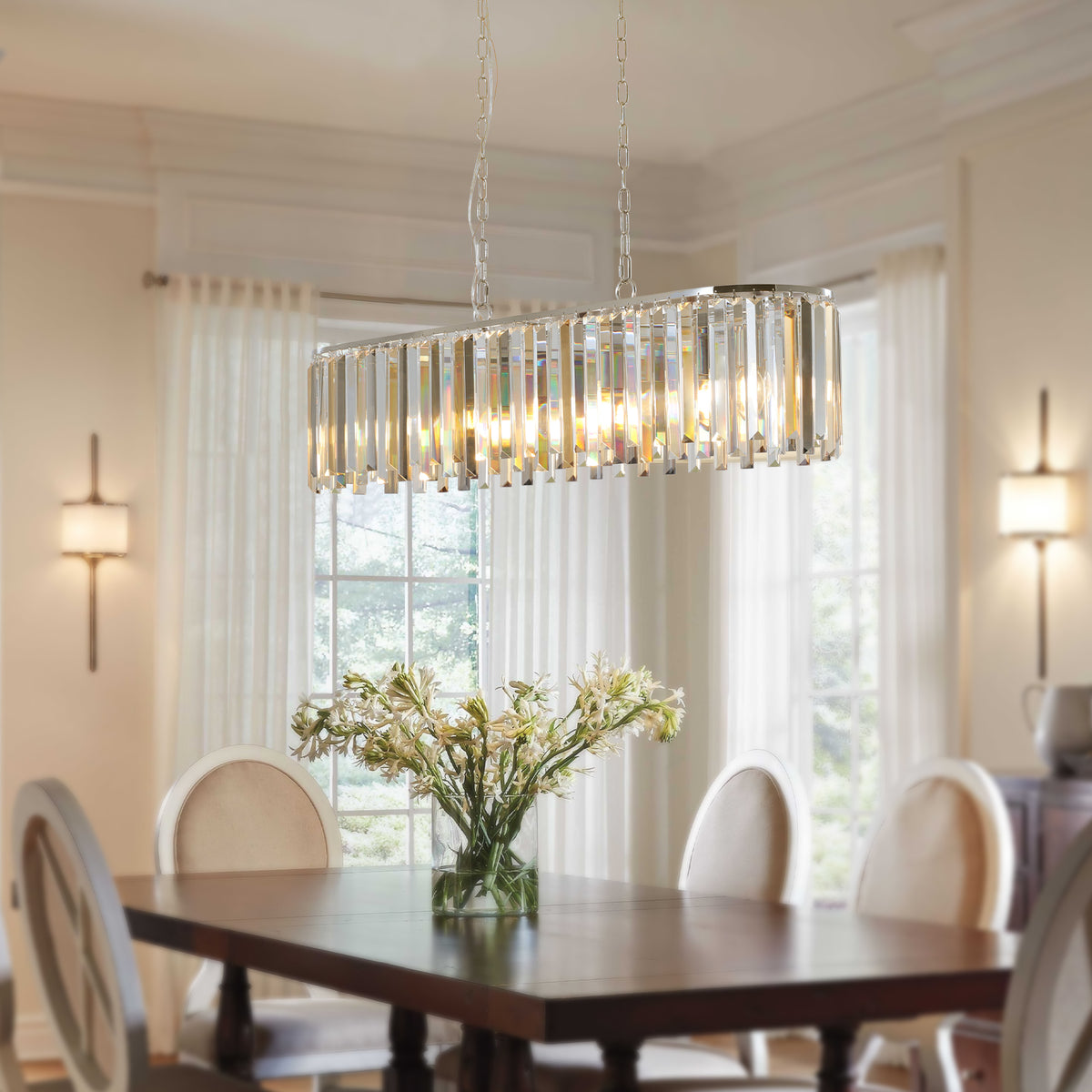 Modern K9 Crystal Oval Ceiling Chandelier Lighting Fixture