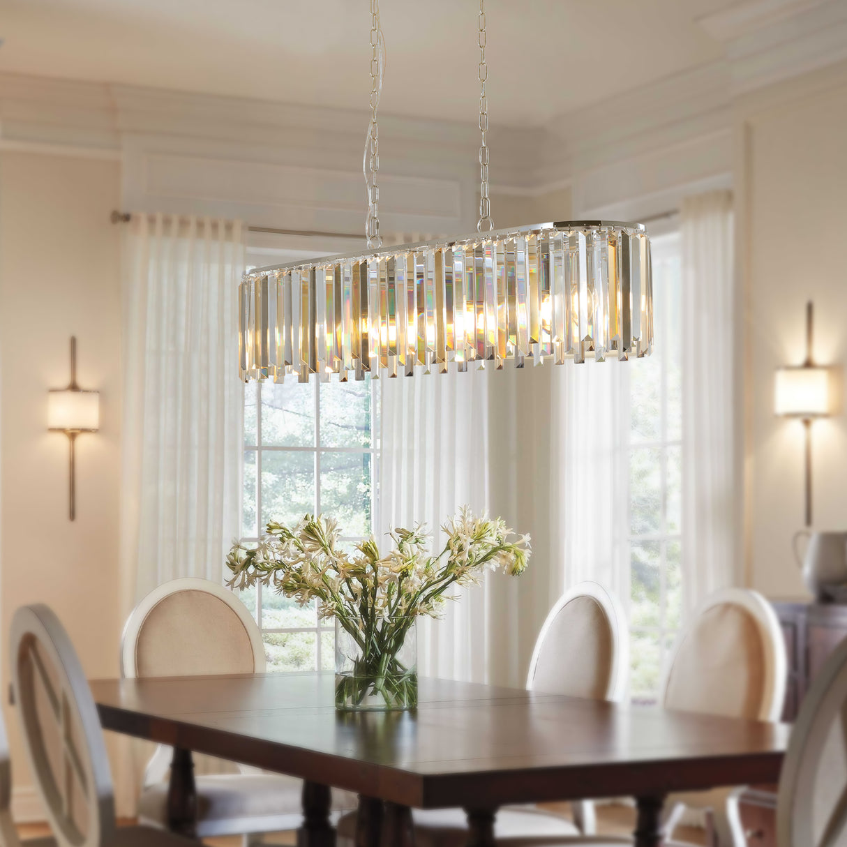 Modern K9 Crystal Oval Ceiling Chandelier Lighting Fixture