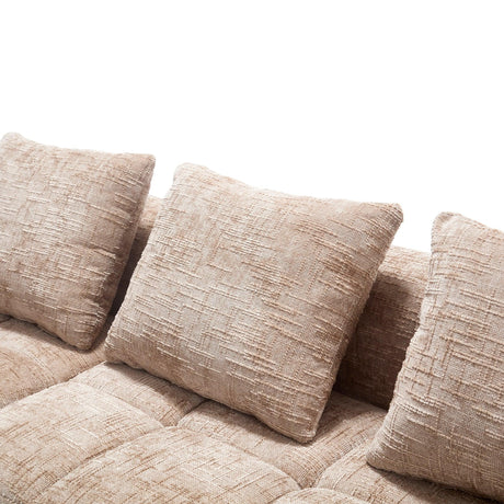 Chenille Modular 3-Seat Sectional Sofa With Side Pockets - Omega Lifestyles