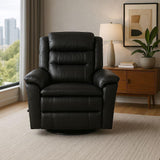 Top Grain Leather Manual Swivel Recliner Chair Granite - Omega Lifestyles