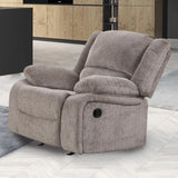 Transitional Mocha Chenille Manual Recliner With Pillow Arms - Omega Lifestyles