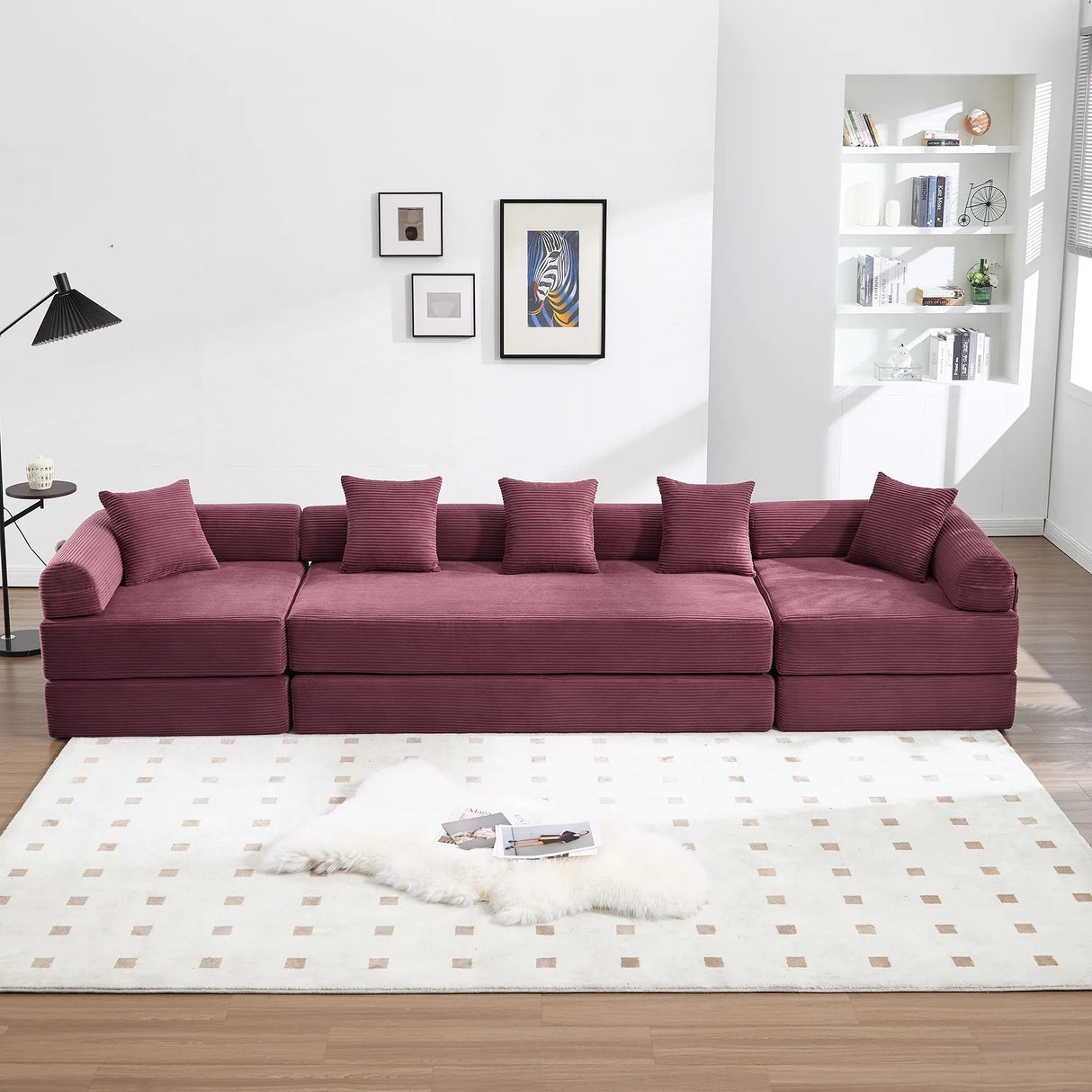 Convertible Corduroy Folding Memory Foam Sofa Bed - Omega Lifestyles